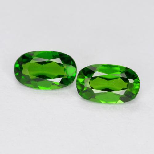 Gemme di Diopside di cromo Verde medio-scuro naturale da 0.41 ct, Taglio ovale, VS