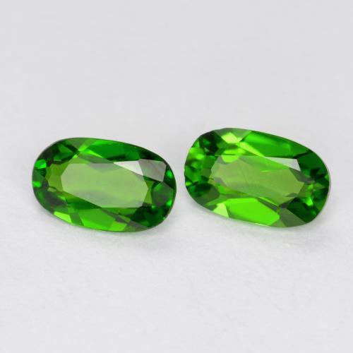 Gemme di Diopside di cromo Verde medio-scuro naturale da 0.41 ct, Taglio ovale, VS