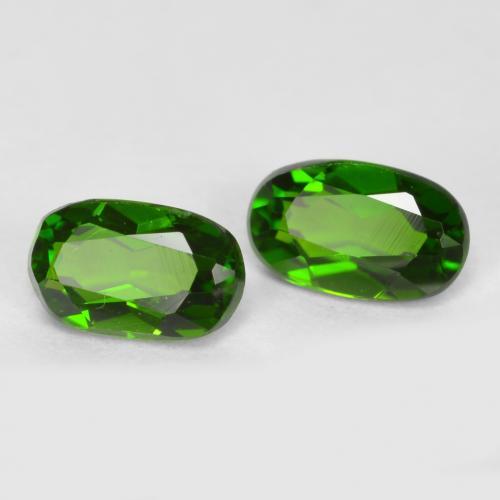 Gemme di Diopside di cromo Verde medio-scuro naturale da 0.53 ct, Taglio ovale, VS-SI