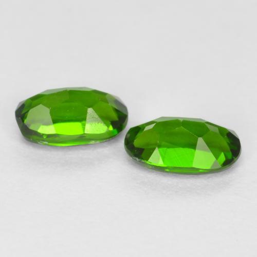 Gemme di Diopside di cromo Verde medio-scuro naturale da 0.53 ct, Taglio ovale, VS-SI
