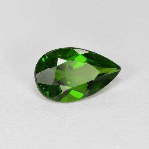 Diopside di cromo Verde intenso naturale da 0.83 ct, Forma a pera, VS-SI