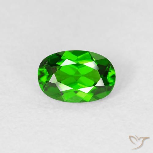0.53ct Naturale Verde medio Diopside di cromo, Ovale, VS