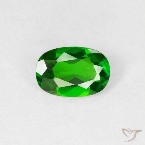0.50ct Naturale Luminoso verde foresta Diopside di cromo, Ovale, VS