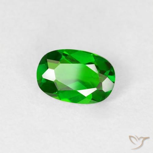 Diopside di cromo Luminoso verde foresta naturale da 0.50 ct, Ovale, VS