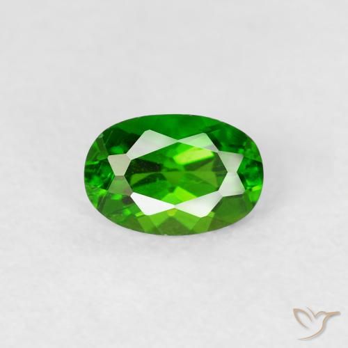 0.60ct Naturale Luminoso verde foresta Diopside di cromo, Ovale, VS