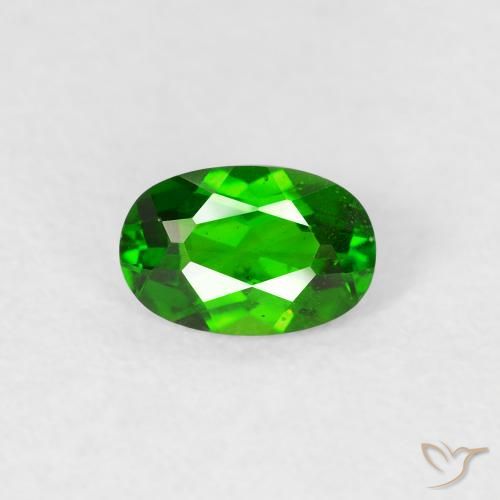 0.50ct Naturale Luminoso verde foresta Diopside di cromo, Ovale, VS