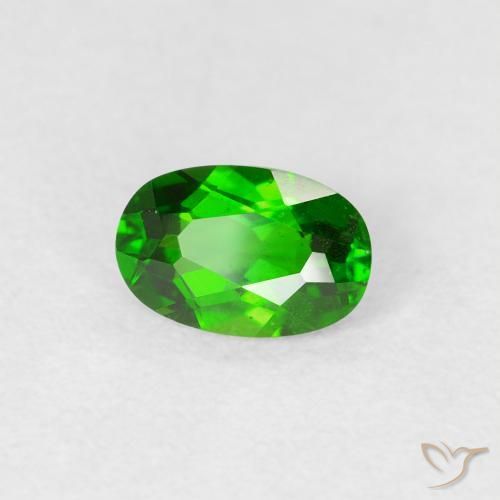 Diopside di cromo Luminoso verde foresta naturale da 0.50 ct, Ovale, VS