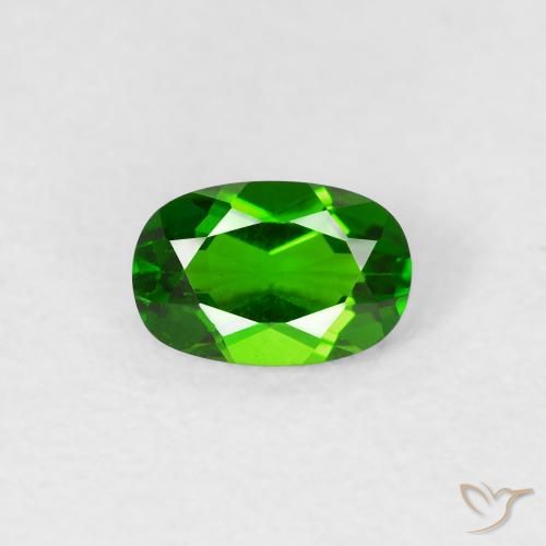 0.52ct Naturale Luminoso verde foresta Diopside di cromo, Ovale, VS