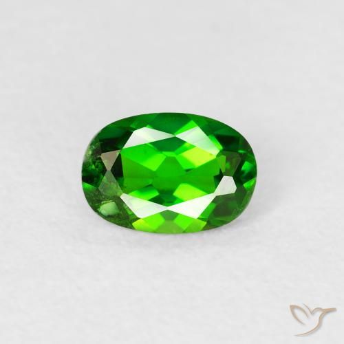 0.54ct Naturale Verde intenso Diopside di cromo, Ovale, VS