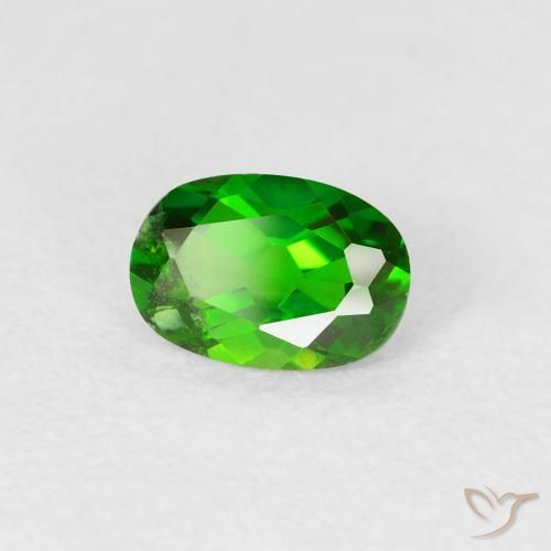 Diopside di cromo Verde intenso naturale da 0.54 ct, Ovale, VS