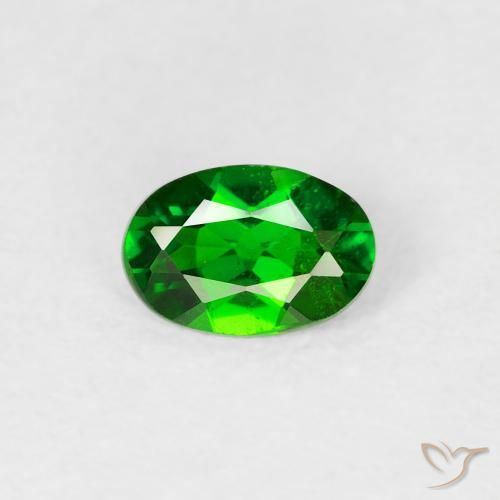 Diopside di cromo Verde brillante naturale da 0.45 ct, Taglio ovale, VS