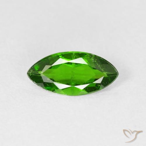 0.97ct Naturale Medium Dark-Green Diopside di cromo, Taglio marquise, VS-SI