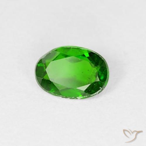 Diopside di cromo Verde intenso naturale da 0.78 ct, Ovale, VS-SI