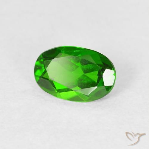 Diopside di cromo Verde scuro naturale da 0.72 ct, Ovale, VVS-VS