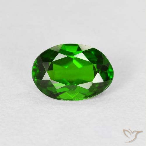 0.86ct Naturale Verde intenso Diopside di cromo, Ovale, VVS-VS