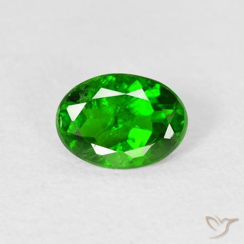 0.74ct Naturale Luminoso verde foresta Diopside di cromo, Ovale, VS-SI
