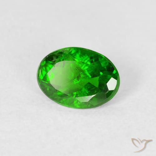 Diopside di cromo Luminoso verde foresta naturale da 0.74 ct, Ovale, VS-SI