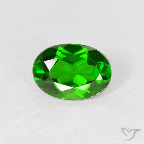 0.82ct Naturale Luminoso verde foresta Diopside di cromo, Ovale, VS-SI