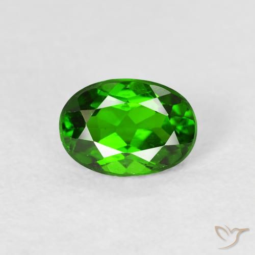 0.90ct Naturale Verde intenso Diopside di cromo, Ovale, VS-SI