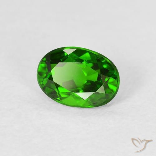 Diopside di cromo Verde intenso naturale da 0.90 ct, Ovale, VS-SI