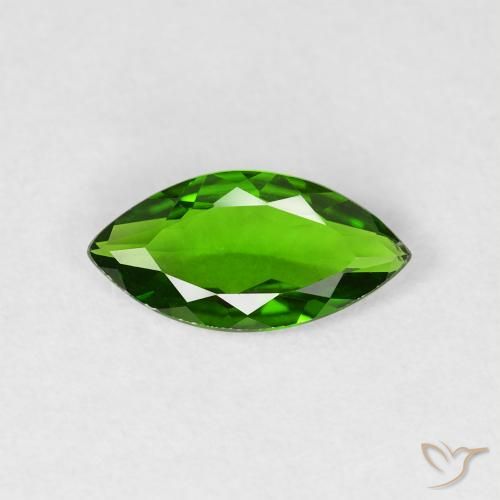 0.85ct Naturale Luminoso verde foresta Diopside di cromo, Taglio marquise, VVS-VS
