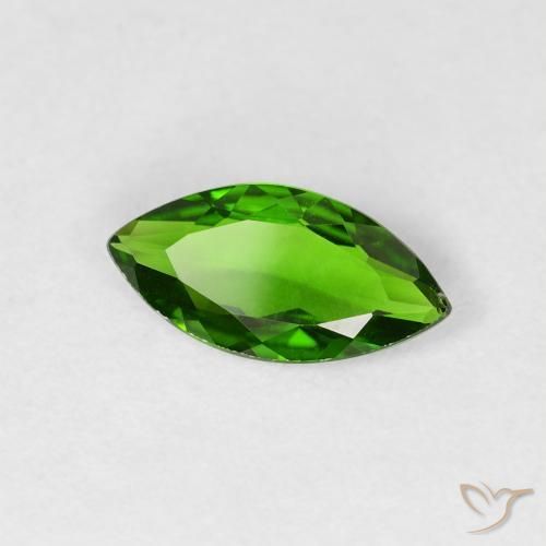 Diopside di cromo Luminoso verde foresta naturale da 0.85 ct, Taglio marquise, VVS-VS