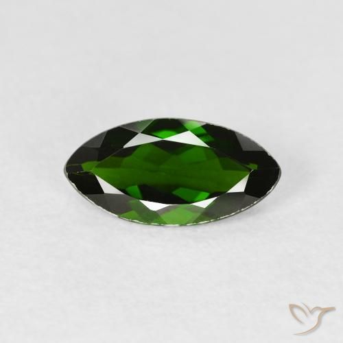 Diopside di cromo Verde scuro naturale da 1.17 ct, Taglio marquise, VVS-VS
