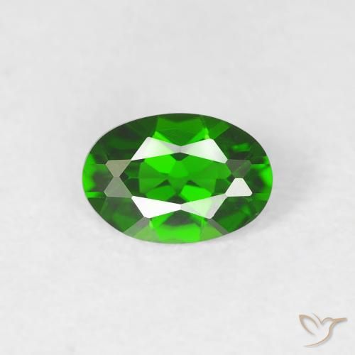 0.47ct Naturale Luminoso verde foresta Diopside di cromo, Ovale, VVS-VS