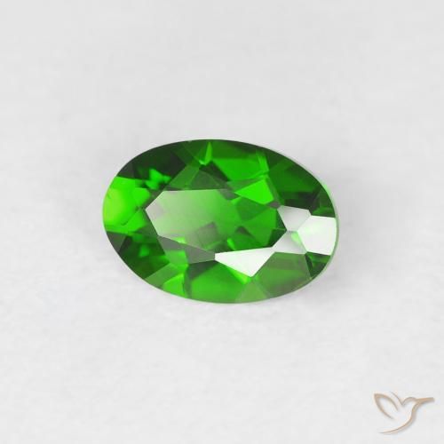 Diopside di cromo Luminoso verde foresta naturale da 0.47 ct, Ovale, VVS-VS