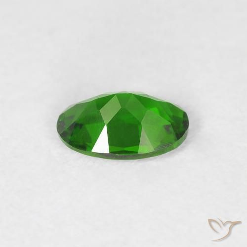 Diopside di cromo Luminoso verde foresta naturale da 0.47 ct, Ovale, VVS-VS
