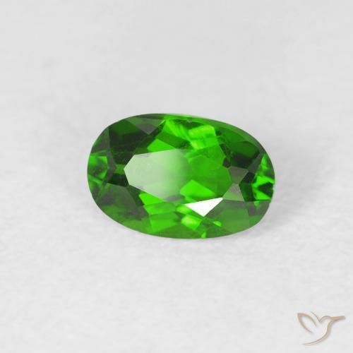 Diopside di cromo Verde scuro naturale da 0.51 ct, Ovale, VVS-VS