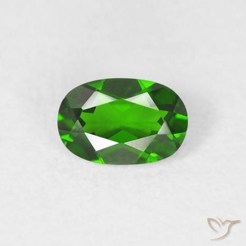 0.54ct Naturale Luminoso verde foresta Diopside di cromo, Ovale, VVS-VS