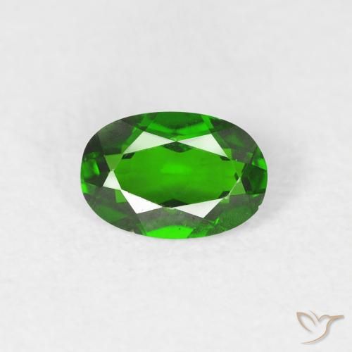 0.51ct Naturale Luminoso verde foresta Diopside di cromo, Ovale, VVS-VS