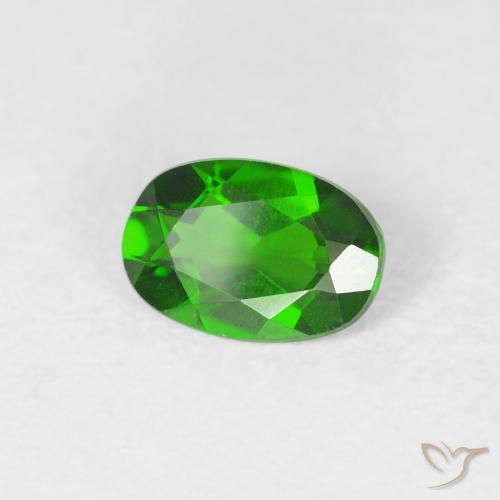 Diopside di cromo Verde scuro naturale da 0.47 ct, Ovale, VVS-VS
