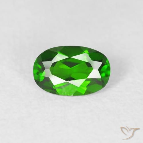 0.46ct Naturale Verde scuro Diopside di cromo, Ovale, VVS-VS