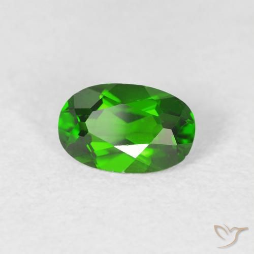 Diopside di cromo Verde scuro naturale da 0.46 ct, Ovale, VVS-VS