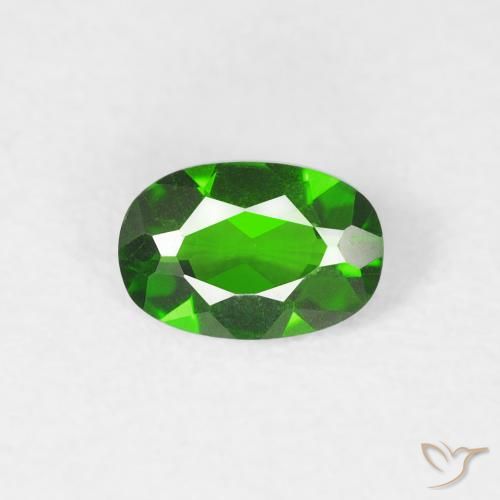 0.44ct Naturale Verde scuro Diopside di cromo, Ovale, VVS-VS
