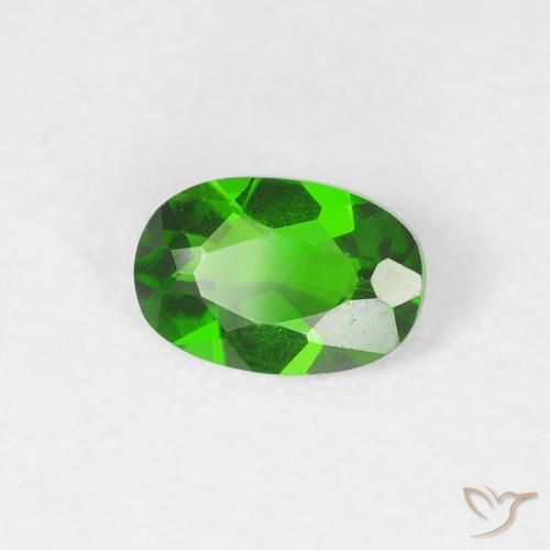Diopside di cromo Verde scuro naturale da 0.44 ct, Ovale, VVS-VS