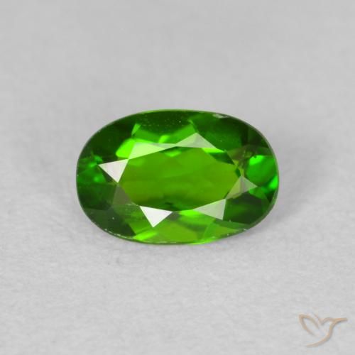 0.63ct Naturale Medium Dark-Green Diopside di cromo, Ovale, VS