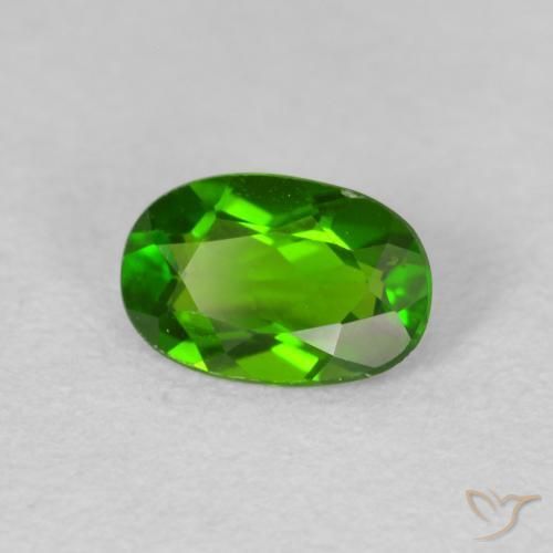 Diopside di cromo Medium Dark-Green naturale da 0.63 ct, Ovale, VS