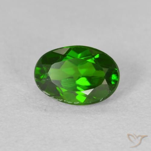 Diopside di cromo Medium Dark-Green naturale da 0.85 ct, Ovale, VS