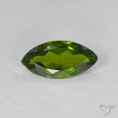 1.08ct Naturale Medium Dark-Green Diopside di cromo, Taglio marquise, VS