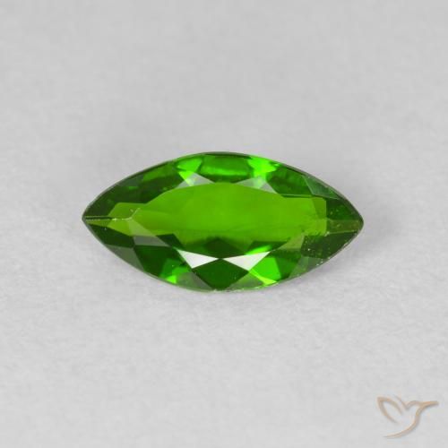 0.89ct Naturale Medium Dark-Green Diopside di cromo, Taglio marquise, VS