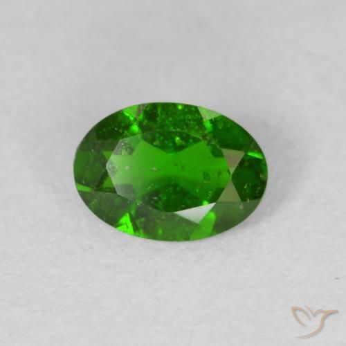 Diopside di cromo Medium Dark-Green naturale da 0.78 ct, Ovale, VS-SI