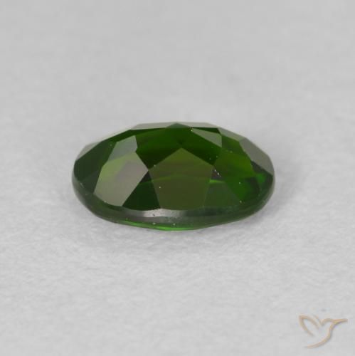 Diopside di cromo Verde scuro naturale da 0.89 ct, Ovale, VVS-VS