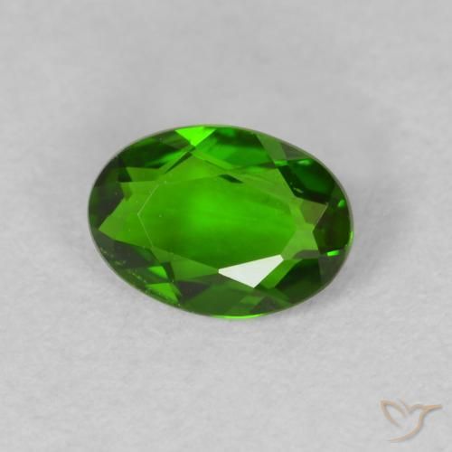 Diopside di cromo Medium Dark-Green naturale da 0.59 ct, Ovale, VVS-VS