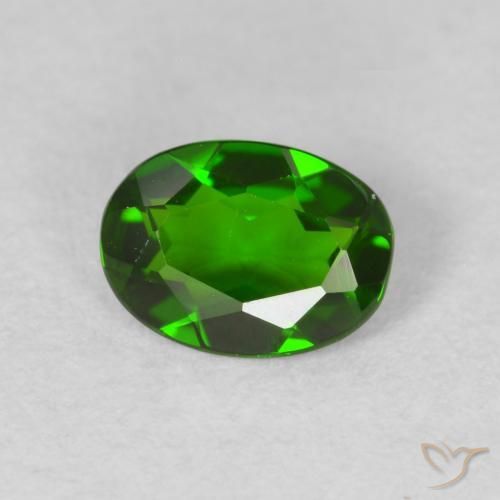 Diopside di cromo Medium Dark-Green naturale da 0.63 ct, Ovale, VVS-VS