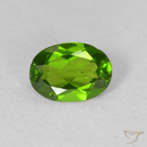 0.73ct Naturale Medium Dark-Green Diopside di cromo, Ovale, VS