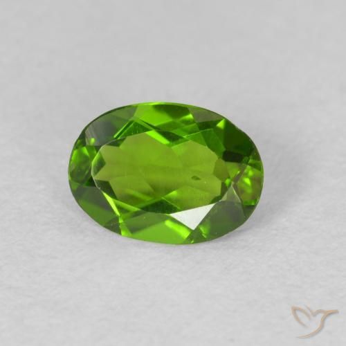 Diopside di cromo Medium Dark-Green naturale da 0.73 ct, Ovale, VS