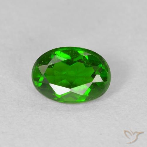 0.81ct Naturale Luminoso verde foresta Diopside di cromo, Ovale, VS